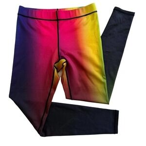 TERREZ Black Rainbow Leggings Size Small